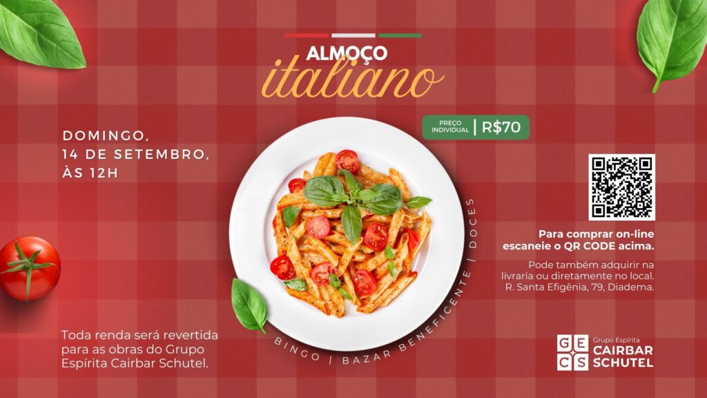Almoço Italiano Beneficente em Diadema – 14 de setembro
